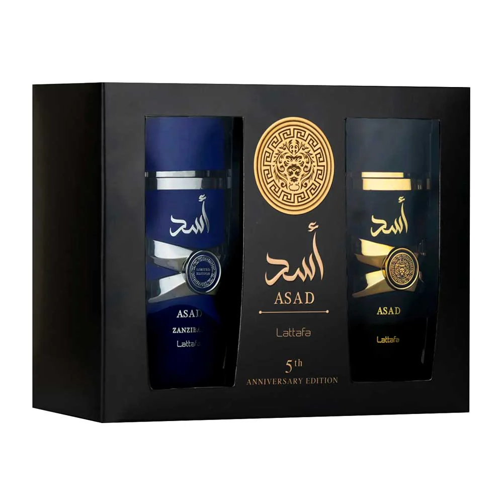 Lattafa Assad + Asad Azanaibar Estuche 2 piezas Hombre EDP 100ml + EDP 100ml